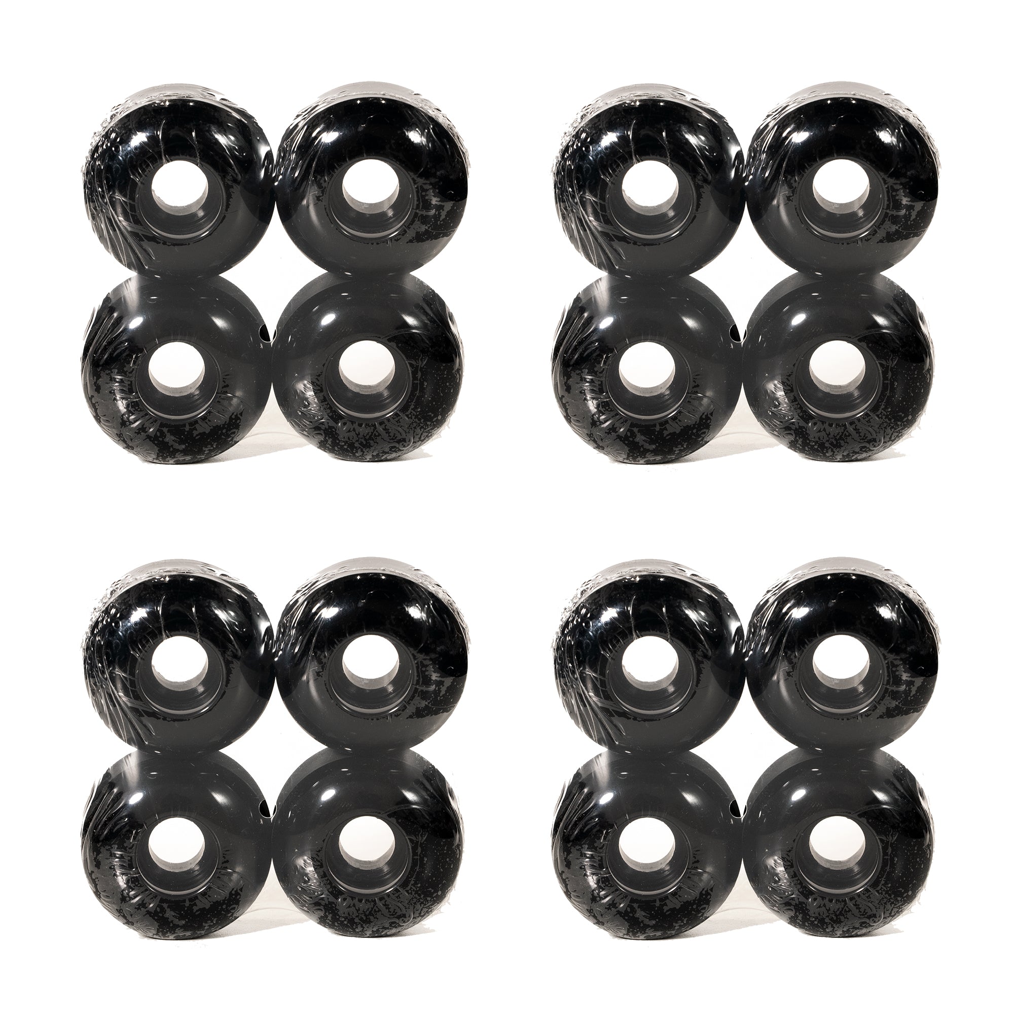 4 Sets of 4 New Blank Black 52mm X 32mm Skateboard WHEELS 95A (16pcs)