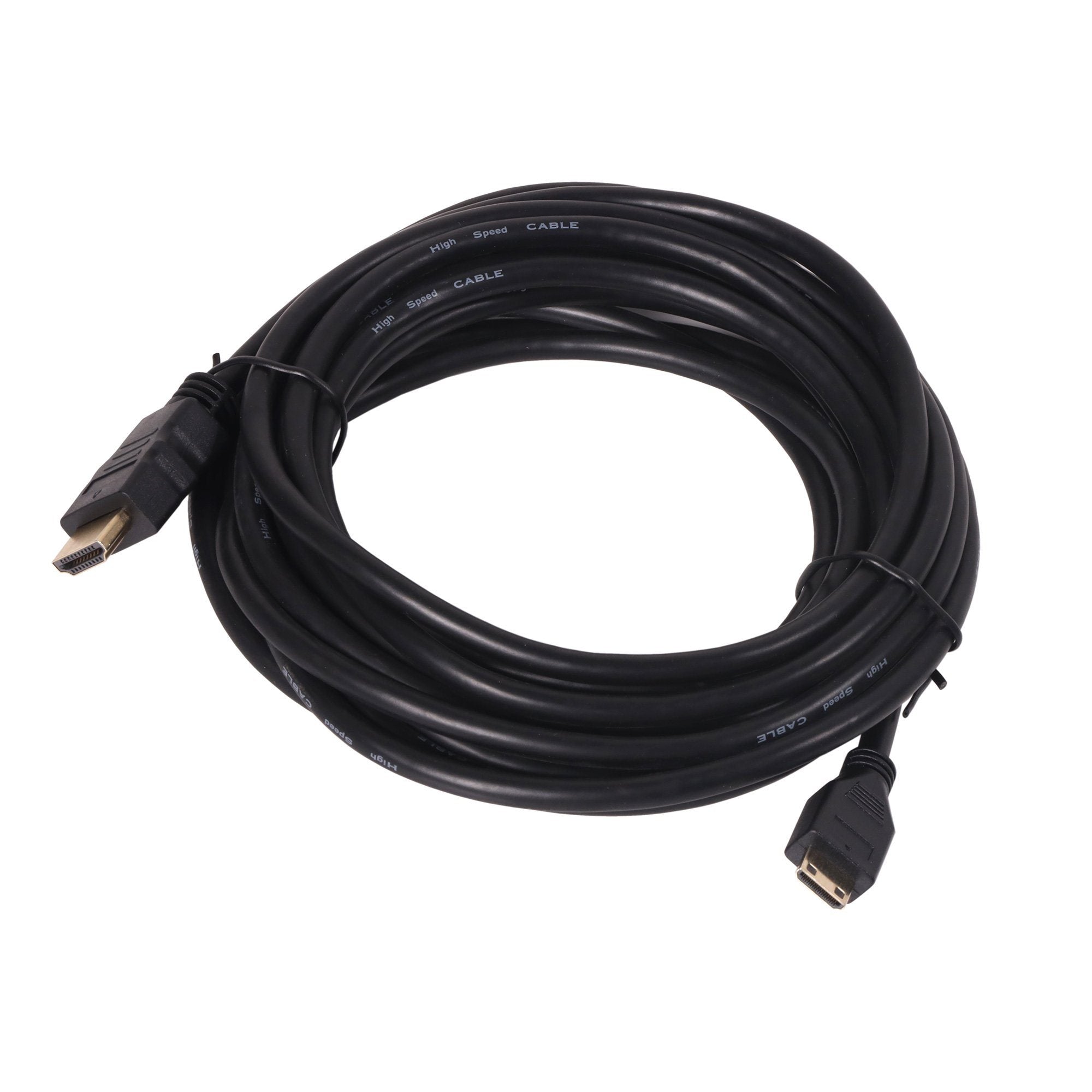 15 ft HDMI Cable - 4K 30AWG Mini-HDMI (Type C) to HDMI (Type A)