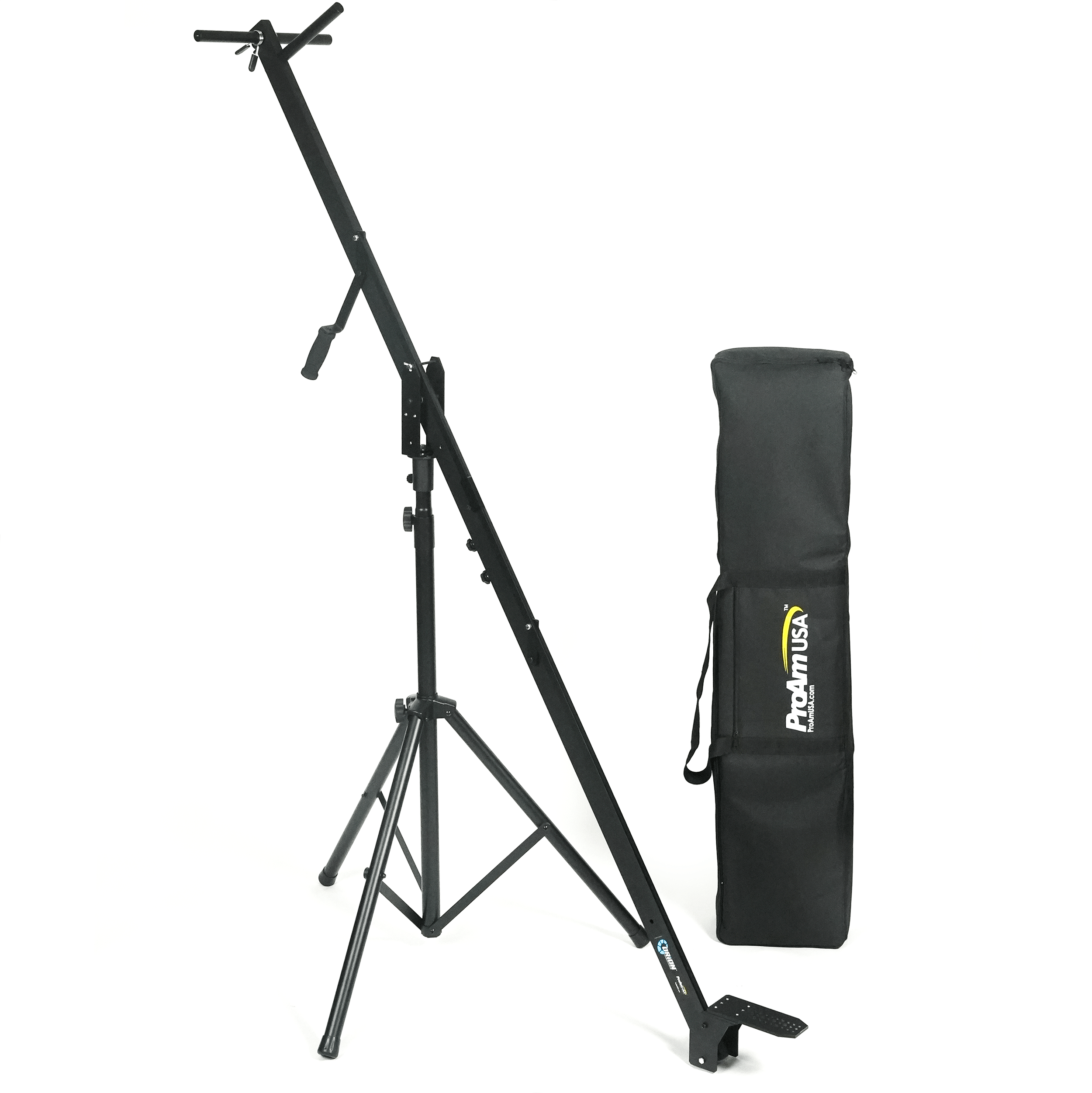 ProAm USA Orion DVC210 DSLR Video Camera Jib Crane Tilt Stand and Bag Bundle - Aircraft Aluminum Camera Crane - 8 ft