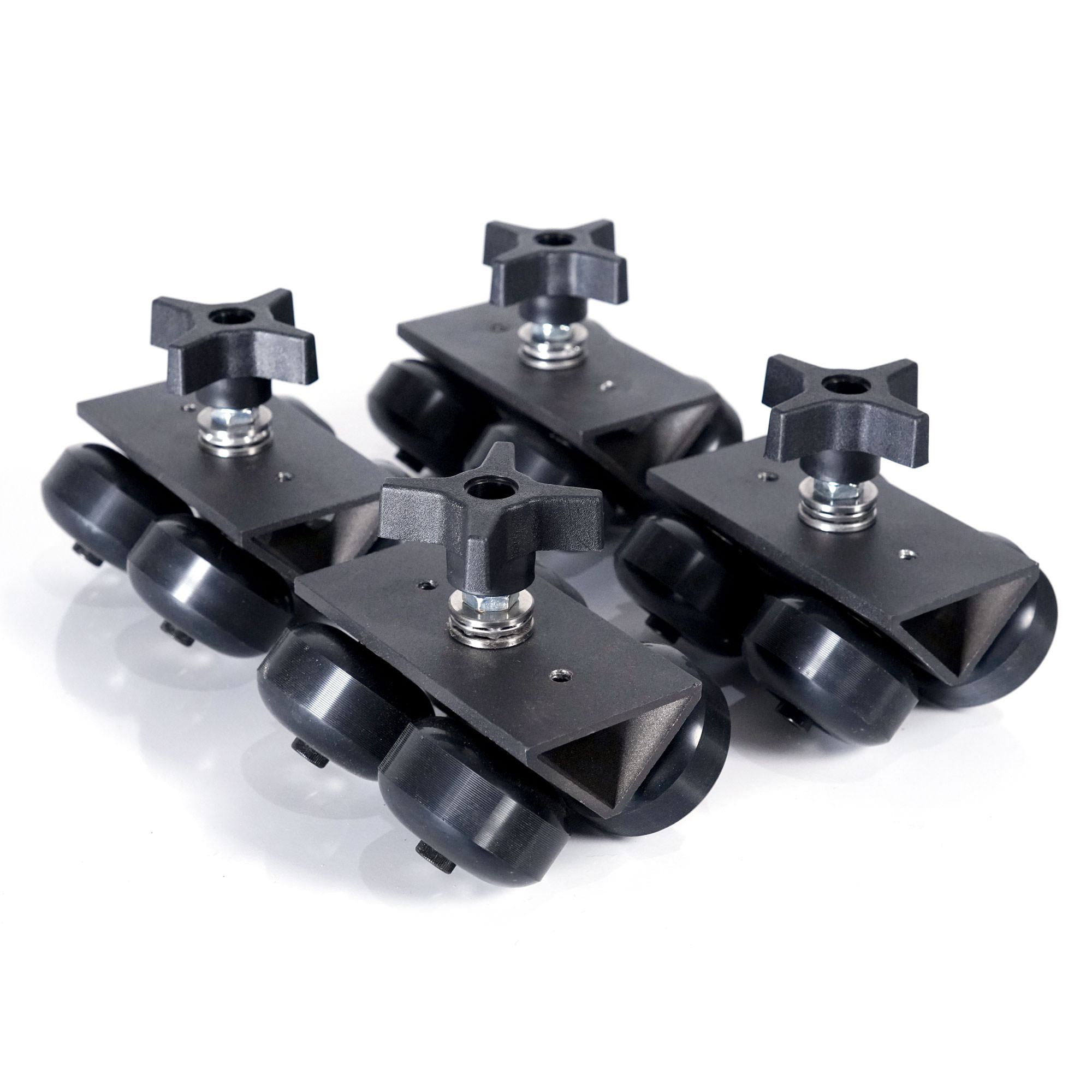 SolidTrax Universal Track Dolly DIY Wheels - Set of 4 - Works with Modus System - PRODUCTS