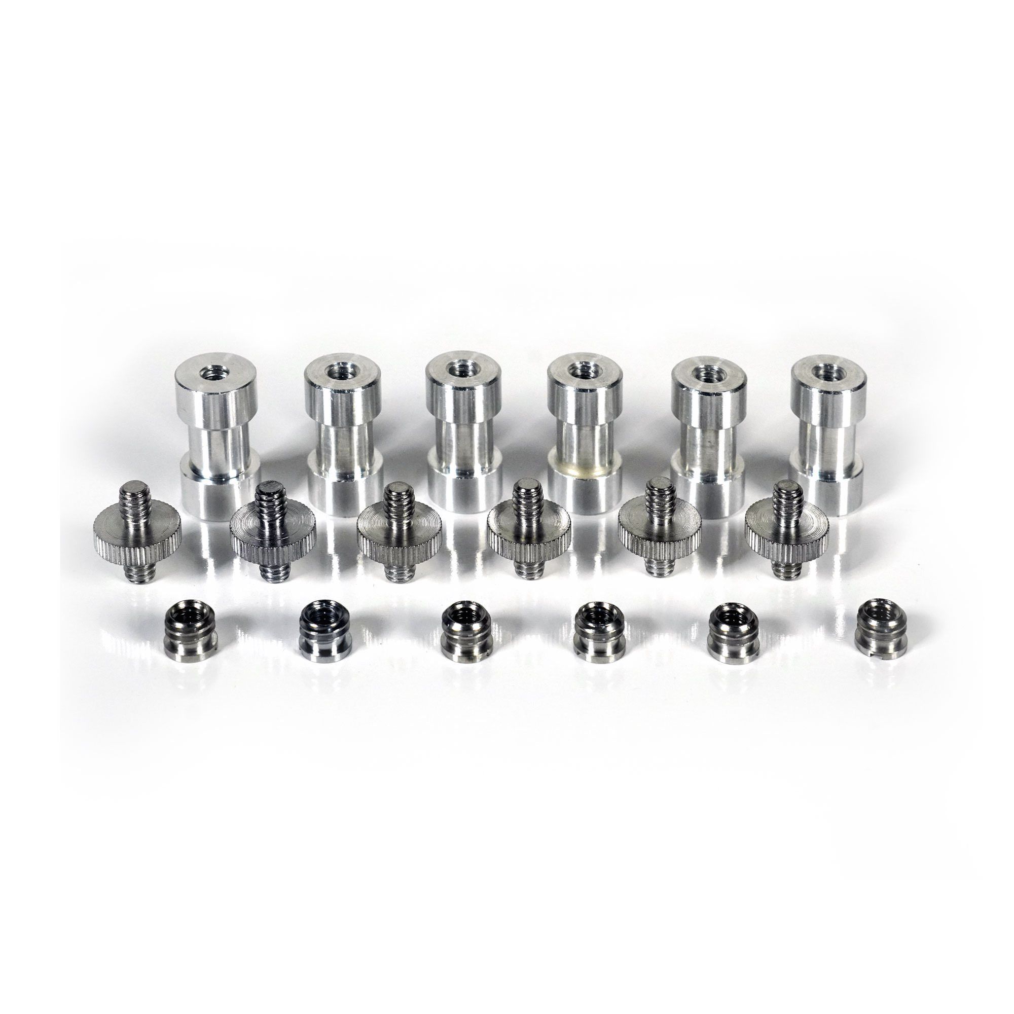 6 Sets of Light Stand Spigot Adapters, Screw Adapters & Thread Converter Rings - 